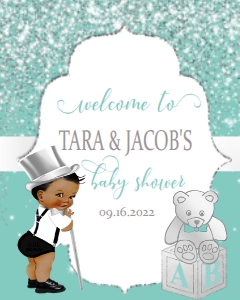 Paris Blue & Silver Welcome Sign 16x20 or 8x10 #1: 939094068