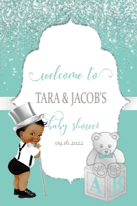 Paris Blue & Silver Welcome Sign 24x36 or 20x30 #1: 939094068