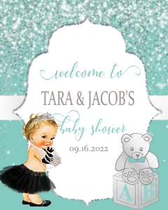 Paris Blue & Silver Welcome Sign 16x20 or 8x10 #2: 1227213931
