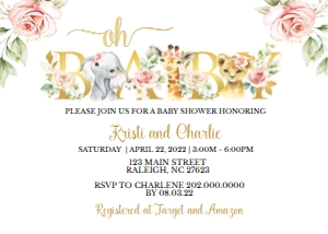 Blush Safari Remix Invite 7x5: 1329158996