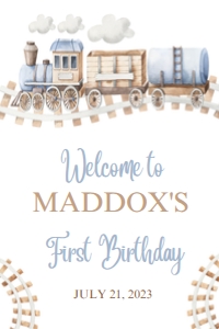 Train Welcome Sign 24X36 or 20X30: 1422835106