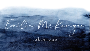 Blue Watercolor Place Cards design preview