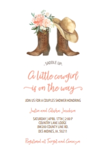 cowgirl baby shower invite: cowgirl baby shower invite 5x7