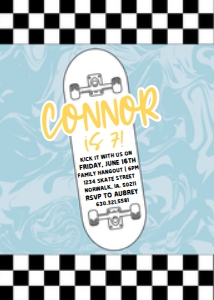 Skateboard Birthday Invite - 5x7 design preview