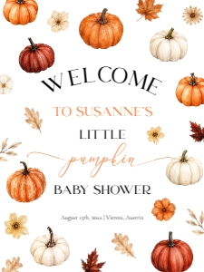 073PU - pumpkin welcome sign - 18x24: 073PU - pumpkin baby shower bundle