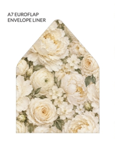 039FL - White Roses Envelope Liner - 8.5x11: 039FL - White Roses Envelope Liner