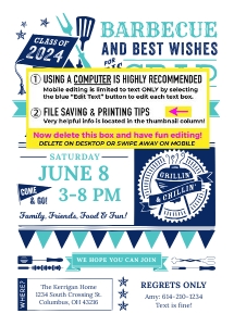BBQ Graduation Party Invite design preview
