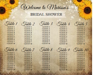 Vintage Sunflower Seating Chart: Vintage Sunflower Seating Chart