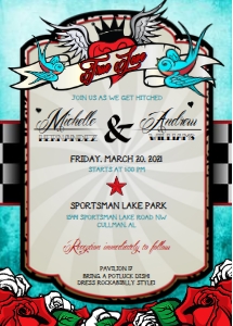 Rockabilly Tattoo Invite & Rsvp design preview