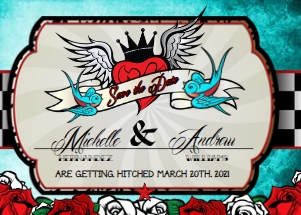 Rockabilly Tattoo Save the Date design preview
