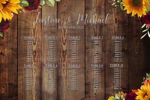 Burgundy All Sunflowers Table Sign design preview