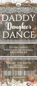Rustic Daddy Daughter Dance: 782804059addy Daughter Dance Ticket 5x7 Invite