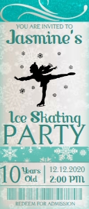 iCE sKATING ticket iNVITE design preview