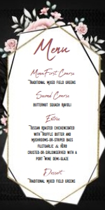 Motorcycle Floral Menu Card design preview