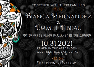 Sugar Skull Paisley INvite & Rsvp design preview