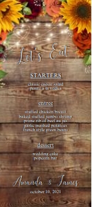 Sunflower Roses Autumn Menu design preview