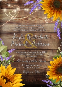 Sunflower and Lilac Wedding Set design preview