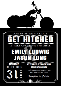 B&W Biker Invite & Rsvp design preview