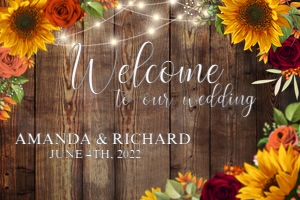 Sunflower Burgundy Autumn Rose Welcome Sign design preview