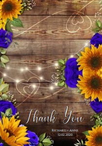 Blue Roses & Sunflower Thank You design preview