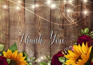 Burgundy Rose Sunflower  Thank You design preview