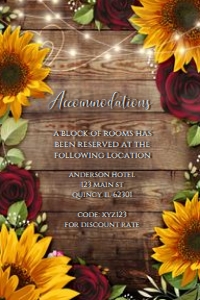 Burgundy Rose Sunflower Details Card design preview