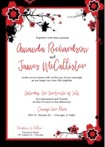 Cherry Blossom Wedding INvite & Rsvp design preview