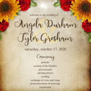 Rose & Sunflower Parchment Program design preview
