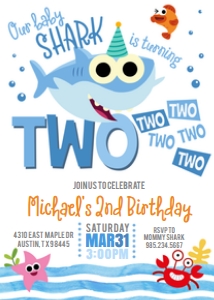 Baby Shark Birthday Two design preview
