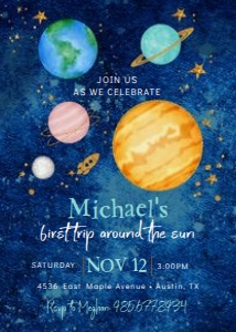 First Trip Around the Sun Dark design preview