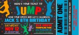 Jump Party Ticket Invitation design preview
