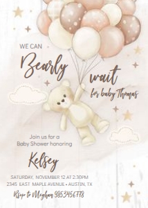We Can Bearly Wait Baby Shower design preview