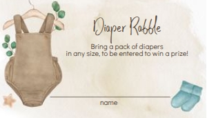 Beautiful Boy Diaper Raffle Card: Beautiful Baby Boy Shower
