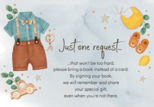 Beautiful Baby Boy Book Request Card: Beautiful Baby Boy Shower