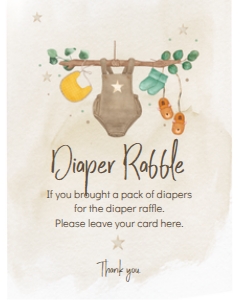 Sweet Baby Boy Diaper Raffle Sign: Sweet Baby Boy Party Signs