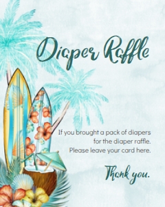 Baby on Board Diaper Raffle Sign: Baby on Board Shower Signs