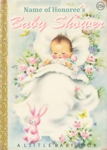 KB and Friends Baby Shower Invitation Baby with Bunny: Storybook Vintage Baby Shower Invitation / add your own text using Web-based template / gender neutral / personalize it then print it