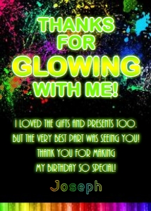 GLOW04 Thank You Card design preview