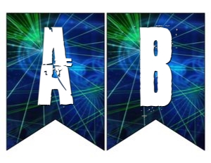 LT01 Banner - Add Your Name or Age: Laser Tag Happy Birthday Banner