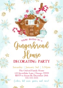 GN9 Gingerbread House 5x7 Invitation design preview