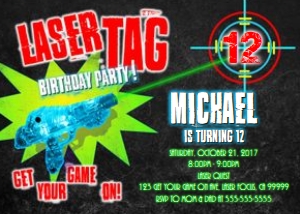 LT03 Laser Tag Invitation 5x7 design preview