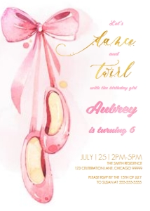 BL1 Invitation: BL1 Ballerina Invitation 5x7
