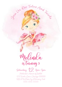 BL1BBB Invitation: BL1BBB Ballerina Invitation