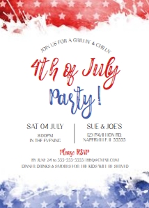 P1a 4th of July Invitation: P1a Patriotic Invitation