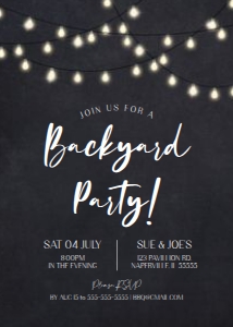 B3a Backyard Party Invitation design preview