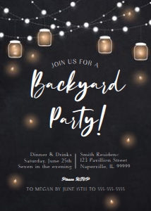 B3b Backyard Party Invitation design preview