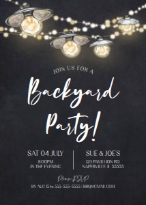 B4a: B4a Backyard Party Invitation