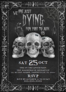 H3O Halloween Invite design preview