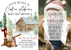 LJ11A BEARY FIRST BIRTHDAY INVITE design preview