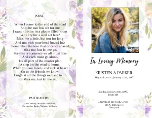 Soft Purple & Yellow Floral Program design preview